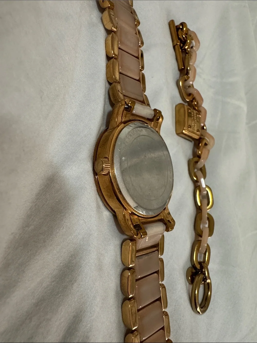 Michael Kors Rose Gold and Blush Link Watch with Matching Bracelet